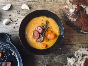 Gresskar-og gulrotsuppe (pumpkin and carrot soup)